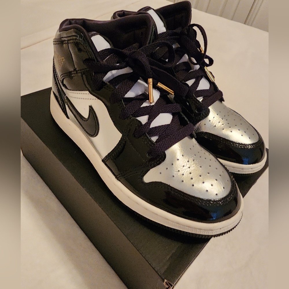 Nike Jordan Black and Silver Sneakers